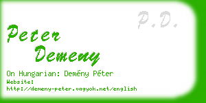 peter demeny business card