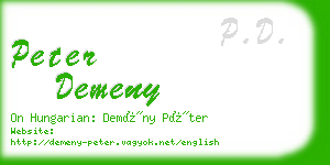 peter demeny business card